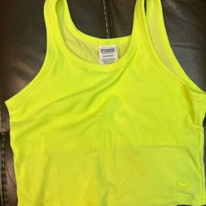 BNWT PINK ( VS) Neon Yellow Ribbed Crop Tank Top